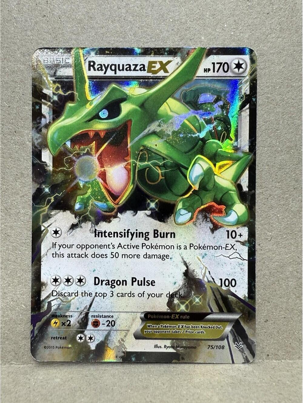 XY Roaring Skies Rayquaza EX 75/108 Holo Rare Near Mint NM